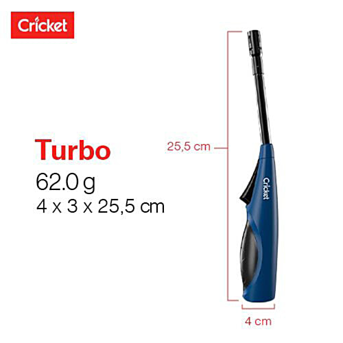 Cricket Windproof Torch FlameÂ LighterÂ - For Kitchen Stove, Candles, Refillable, Turbo, Assorted Colour, 1 pc  