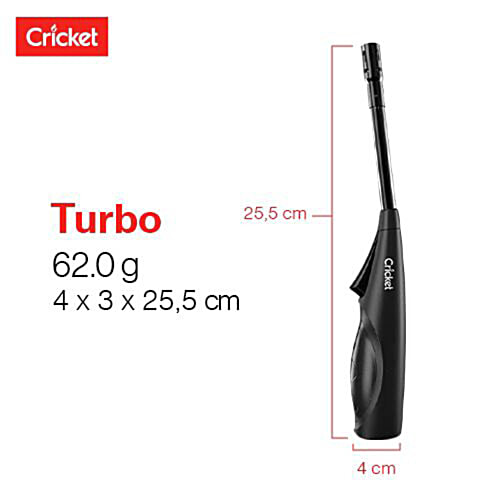 Cricket Windproof Torch FlameÂ LighterÂ - For Kitchen Stove, Candles, Refillable, Turbo, Assorted Colour, 1 pc  