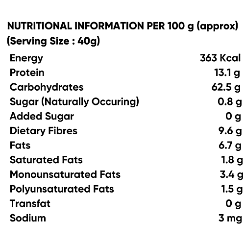 True Elements Weekly Breakfast Combo - Rolled Oats (38 g x 2) + Nuts & Berries Muesli (30 g x 2) + Baked Granola Almonds & Dark Chocolate (30 g x 2), 196 g Pillow Pouch 