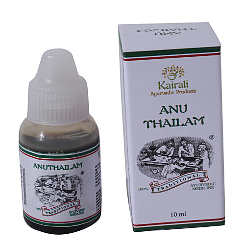 3 X Huile Ayurvédique ANU Thailam Kairali (10 Ml) - Soulagement Des Sinus, Migraine, à Base De Lait De Chèvre