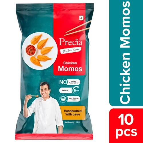 Precia Chicken Momos, 10 pcs Pouch 