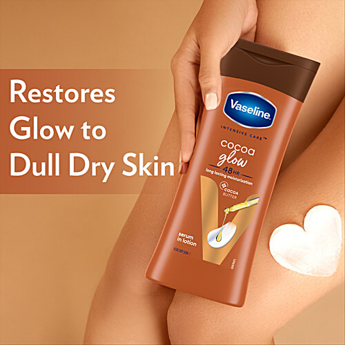 Vaseline Cocoa Glow Serum In Lotion - For Dry Skin, 200 ml 48 Hrs Moisturisation, For Glowing & Soft Skin