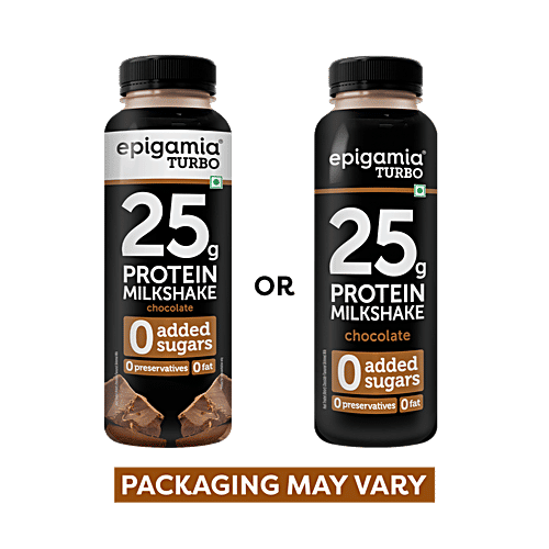 Epigamia  Chocolate Turbo 25 g Protein Milkshake, 250 ml  No Added sugar, No Preservatives, No Fat