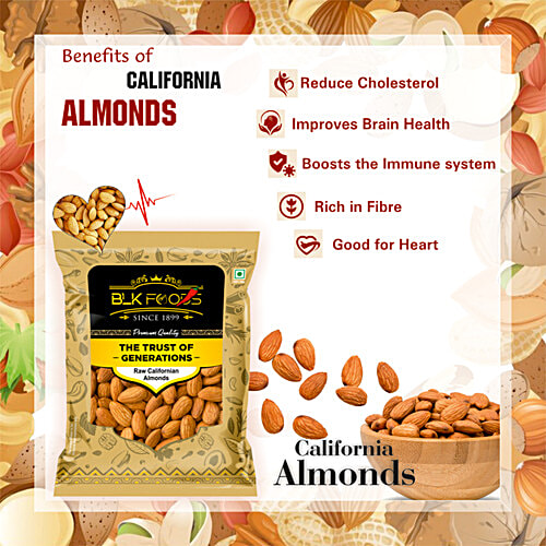 BLK Foods Californian Almond Kernels, 500 g  