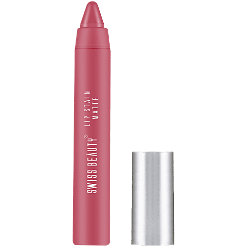 Swiss Beauty Lip Stain Matte Lipstick, 3.4 g Peaches N Cream Dermatologically Tested, Alcohol Free, Paraben Free