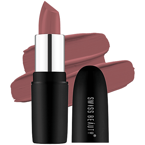 Swiss Beauty Pure Matte Lipstick, 3.8 g Bare 