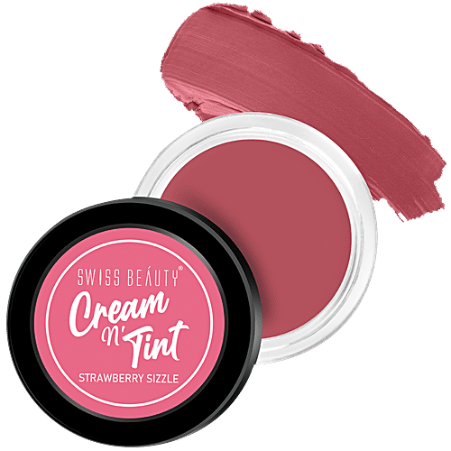 Swiss Beauty 3-In-1 Cream N Tint Cream For Lips, Cheek & Eyes, 8 g Strawberry Sizzle