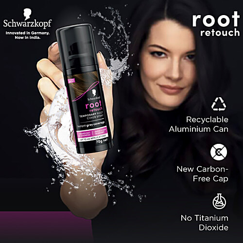 Schwarzkopf Root Retouch Temporary Root Cover Spray, 120 ml Dark Brown Instant Grey Coverage