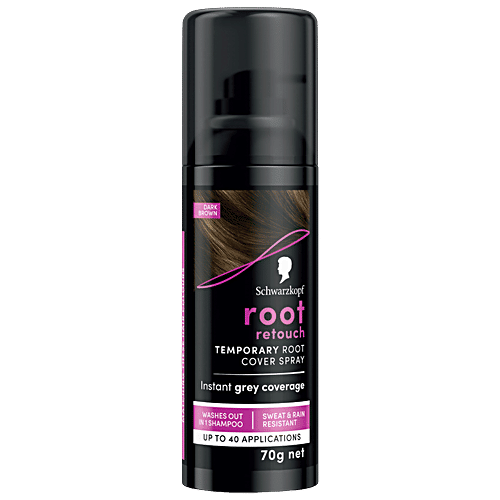 Schwarzkopf Root Retouch Temporary Root Cover Spray, 120 ml Dark Brown Instant Grey Coverage