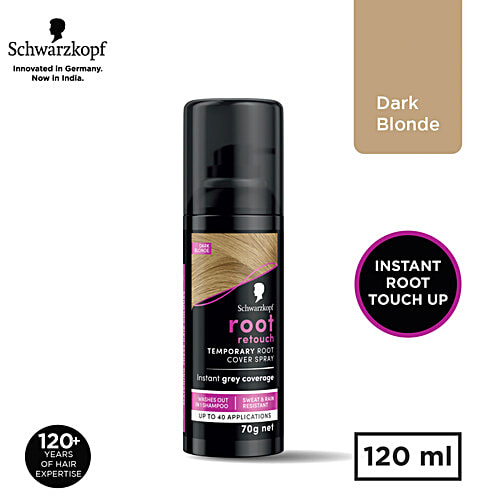 Schwarzkopf Root Retouch Temporary Root Cover Spray - Instant Grey Coverage, 120 ml Dark Blonde