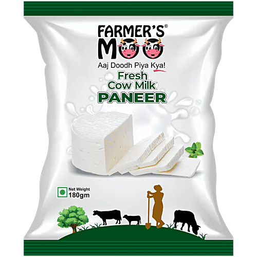 Farmer's Moo Fresh Cow Milk Paneer, 180 g  