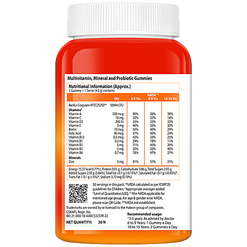 Centrum Kids Gummies With Probiotic, Vitamin C & 11 Other Nutrients For Immunity, Healthy Digestion & Eye Health, 30 pcs  Worlds No.1 Multivitamin