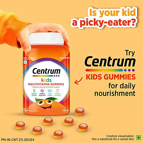Centrum Kids Gummies With Probiotic, Vitamin C & 11 Other Nutrients For Immunity, Healthy Digestion & Eye Health, 30 pcs  Worlds No.1 Multivitamin