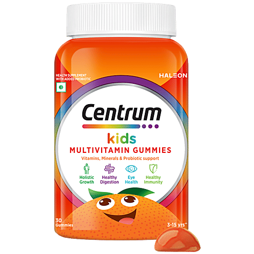 Centrum Kids Gummies With Probiotic, Vitamin C & 11 Other Nutrients For Immunity, Healthy Digestion & Eye Health, 30 pcs  Worlds No.1 Multivitamin