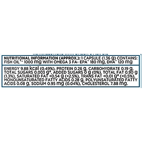 Centrum Omega 3 Fish Oil With EPA & DHA For Heart, Skin, Eye & Joint Health, 60 pcs  Natural Anchovies & Sardines From Iceland