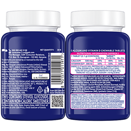 Centrum OstoCalcium Total - Vit D & Calcium To Support Strong Bones, Health Supplement, 30 pcs  Vegetarian, Non Gmo, Gluten Free, Non-Habit Forming