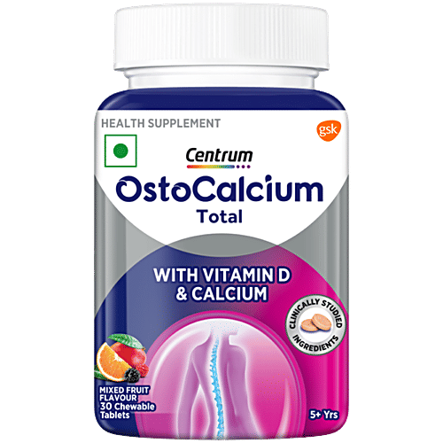 Centrum OstoCalcium Total - Vit D & Calcium To Support Strong Bones, Health Supplement, 30 pcs  Vegetarian, Non Gmo, Gluten Free, Non-Habit Forming