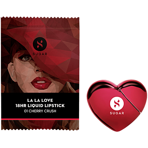 Sugar Cosmetics La La Love 18 Hour Liquid Lipstick, 5 ml 01 Cherry Crush Matte, Transfer Proof, Silky Smooth, Non Drying, Long Lasting, Cruelty Free, Vegan Product