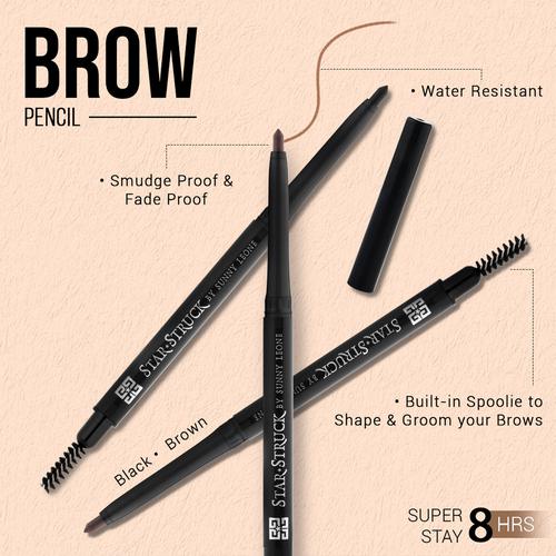 Star-Struck by Sunny Leone Brow Pencil, 0.25 g Black Smudge Proof, Water Resistant