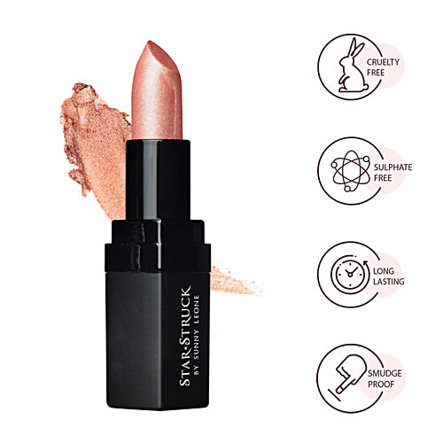 Star-Struck by Sunny Leone Intense Matte Lipstick, 4.2 g Champagne Sparkle Richly Pigmented, Smooth & creamy application, High colour pay off