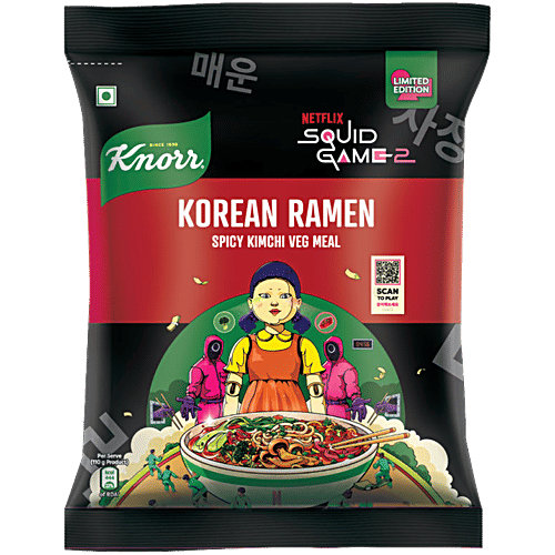 Knorr Korean Ramen Spicy Kimchi Veg Meal, 96 g No Preservatives