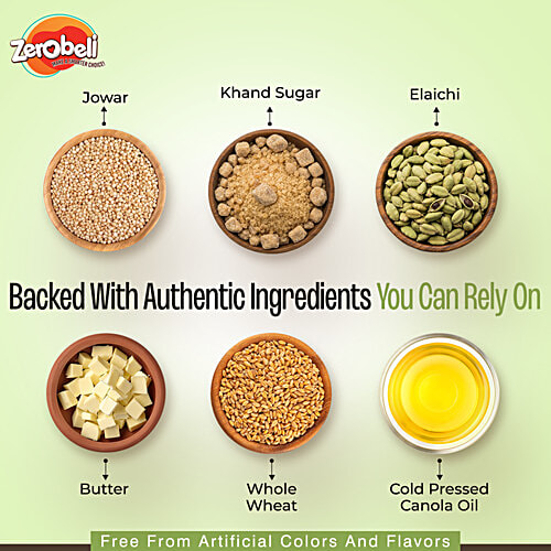 Zerobeli Premium Jowar Atta Biscuits With Elaichi, 375 g Delicious