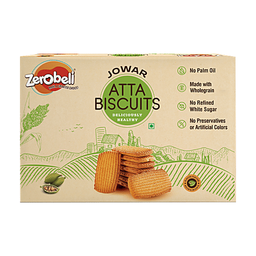 Zerobeli Premium Jowar Atta Biscuits With Elaichi, 375 g Delicious