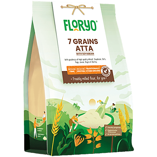 Floryo 7 Grains Atta - With Soyabean, 1 kg