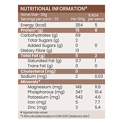 Floryo 7 Grains Atta - With Soyabean, 1 kg