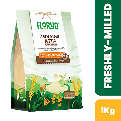 Floryo 7 Grains Atta - With Soyabean, 1 kg