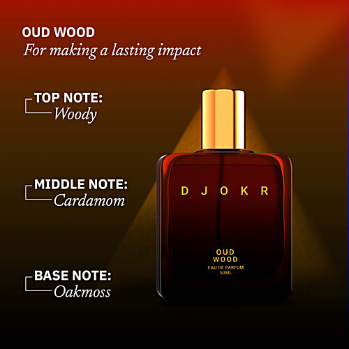 Djokr Oud Wood Perfume For Men - Eau De Parfum, Premium Luxury Long Lasting Fragrance Spray, 50 ml