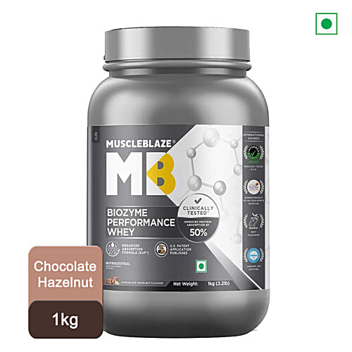 Buy MuscleBlaze Biozyme Performance Whey Protein Chocolate Hazelnut Online at Best Price of Rs