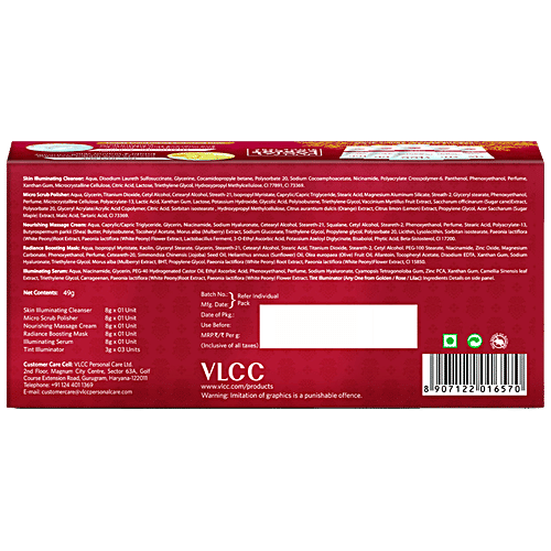 VLCC Bridal Glow Facial Kit Hyaluronic Acid, Niacinamide, Vitamin C & Tint Illuminators, 50 g  