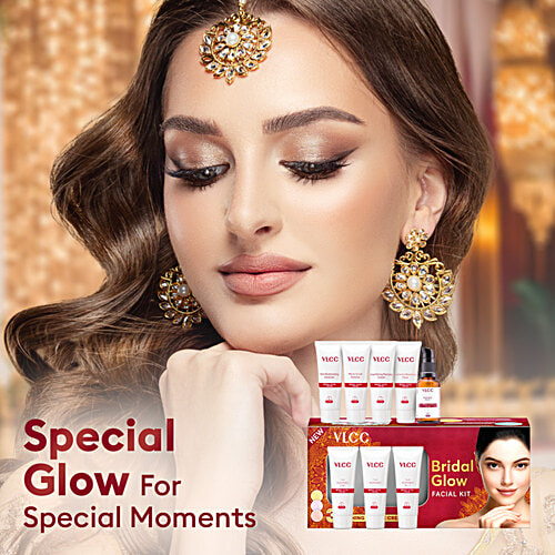 VLCC Bridal Glow Facial Kit Hyaluronic Acid, Niacinamide, Vitamin C & Tint Illuminators, 50 g  