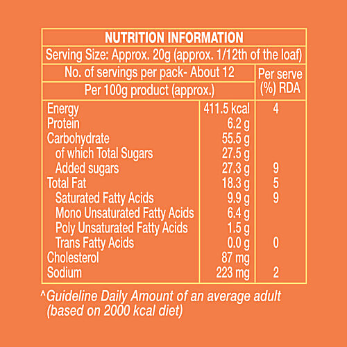 Britannia Choco Chip Orange Cake, 250 g