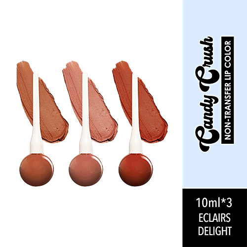 Blue Heaven Candy Crush Non-Transfer Matte Lip Color - Brown Nudes, 10 ml (Pack of 3) Intense Matte Finish, Intense Pigment