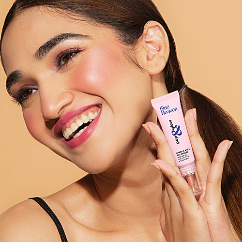 Blue Heaven Pop & Glow Cheek & Eyes Gel Bloom Highlighter, 12 ml Silver Pink 