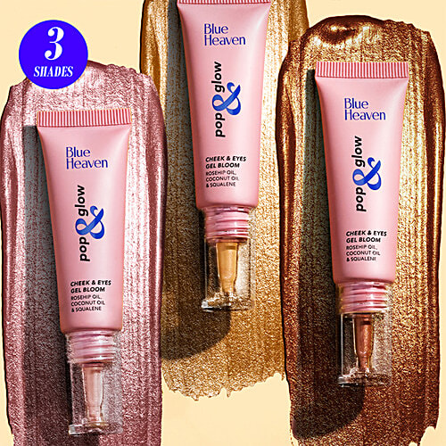 Blue Heaven Pop & Glow Cheek & Eyes Gel Bloom Highlighter, 12 ml Silver Pink 