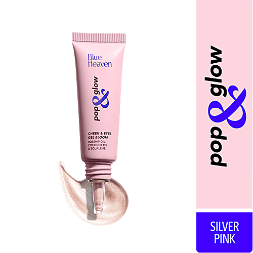 Blue Heaven Pop & Glow Cheek & Eyes Gel Bloom Highlighter, 12 ml Silver Pink 