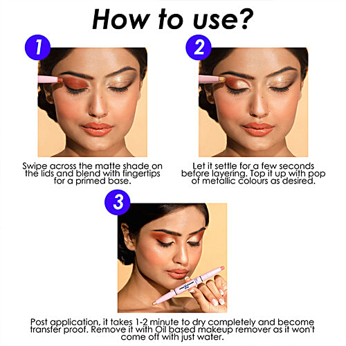 Blue Heaven Swipe & Shimmer Extreme Hold Eyeshadow Stick, 2.2 g Sweet Peach Smudge Proof, Infused With Primer