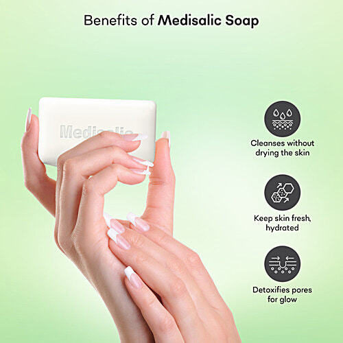 Medisalic Premium Bathing Soap - Almond, Coconut & Aloe Vera Extracts, 100 g