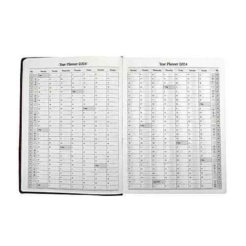 Gravity New Year Diary 2024 - Sunday Separate, Foam Diary, Tan Colour, Model 848, 1 pc