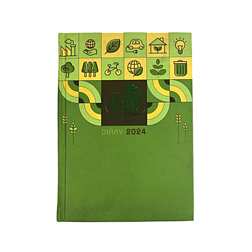 Gravity New Year Diary 2024 - Chief Sized, Hardbound, Model ART-51 Go Green - 1Dt, M/c With Planner, 1 pc