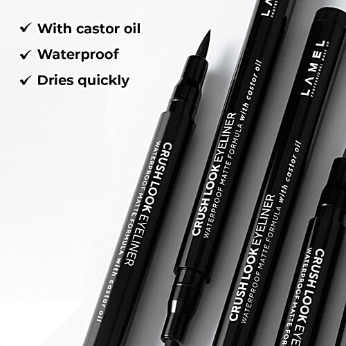 Lamel Crush Look Eyeliner, 2 ml 401 Black With Castor Oil, Waterproof, Dries Quickly