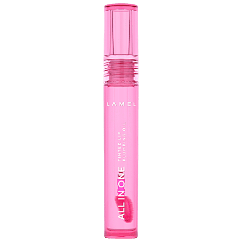 Lamel All In One Lip Tinted Plumping Oil, 3 ml 402 Pink Sparkle Gives Healthy Looking Lips, Comfortable Formula, Beautiful Natural Tint, Nourishing & Plumping Effect
