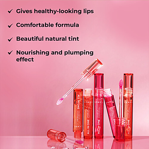 Lamel All In One Lip Tinted Plumping Oil, 3 ml 402 Pink Sparkle Gives Healthy Looking Lips, Comfortable Formula, Beautiful Natural Tint, Nourishing & Plumping Effect