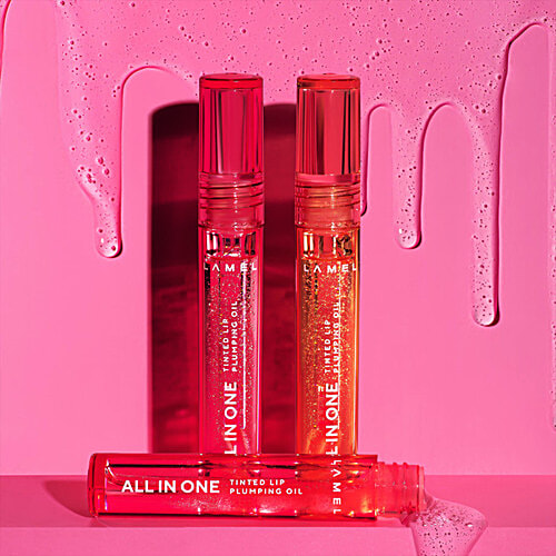 Lamel All In One Lip Tinted Plumping Oil, 3 ml 402 Pink Sparkle Gives Healthy Looking Lips, Comfortable Formula, Beautiful Natural Tint, Nourishing & Plumping Effect