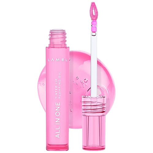 Lamel All In One Lip Tinted Plumping Oil, 3 ml 402 Pink Sparkle Gives Healthy Looking Lips, Comfortable Formula, Beautiful Natural Tint, Nourishing & Plumping Effect