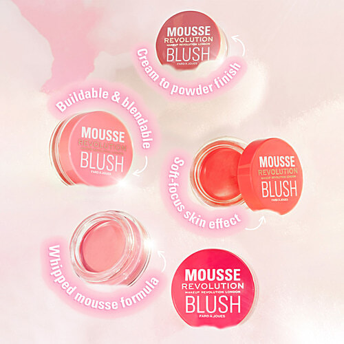 Makeup Revolution Mousse Blush, 6 g Juicy Fuchsia Pink