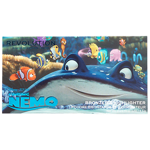 Makeup Revolution Disney Pixar’s Finding Nemo X Wake Up Bronzer & Highlighter Palette, 9 g